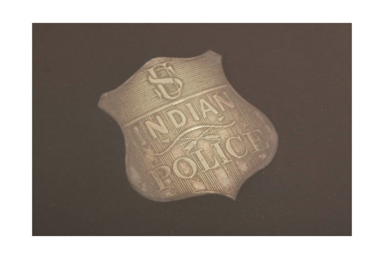 Vintage U.S. Indian Police Badge in Frame W/ Archival Glass