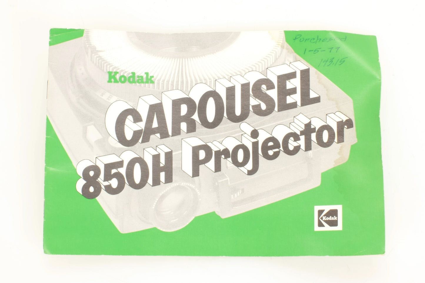 Kodak Carousel 850H Projector Manual & Remote