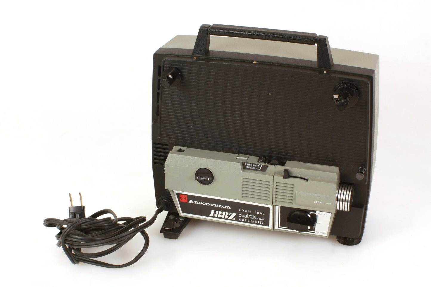 GAF Dual Super 8 & 8mm Film Projector W/ Take Up Reel and Bulb