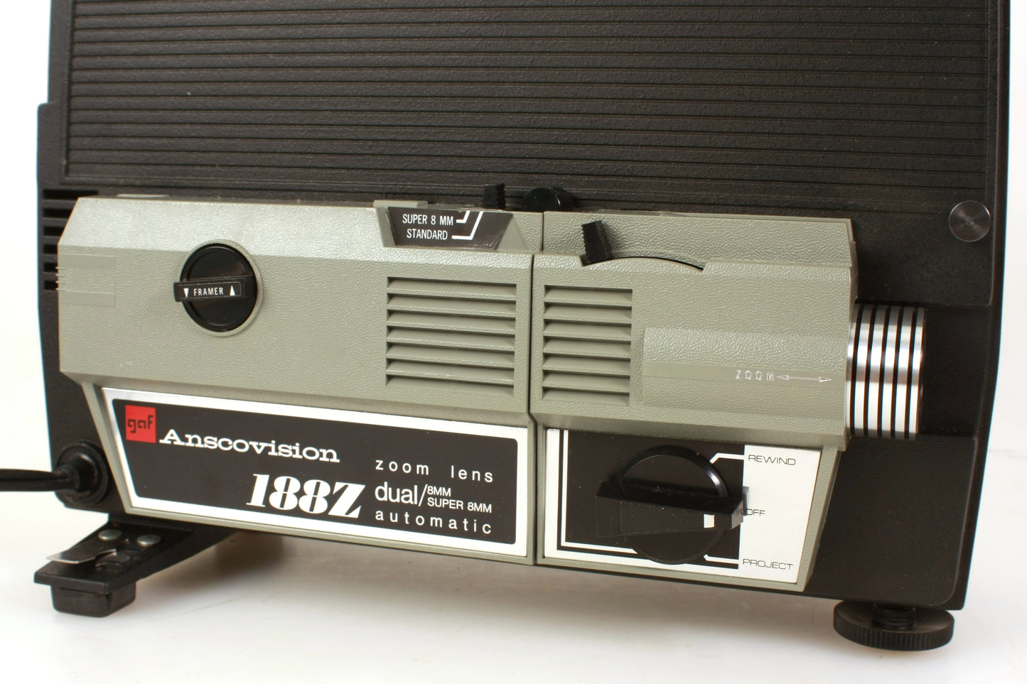 GAF Dual Super 8 & 8mm Film Projector W/ Take Up Reel and Bulb