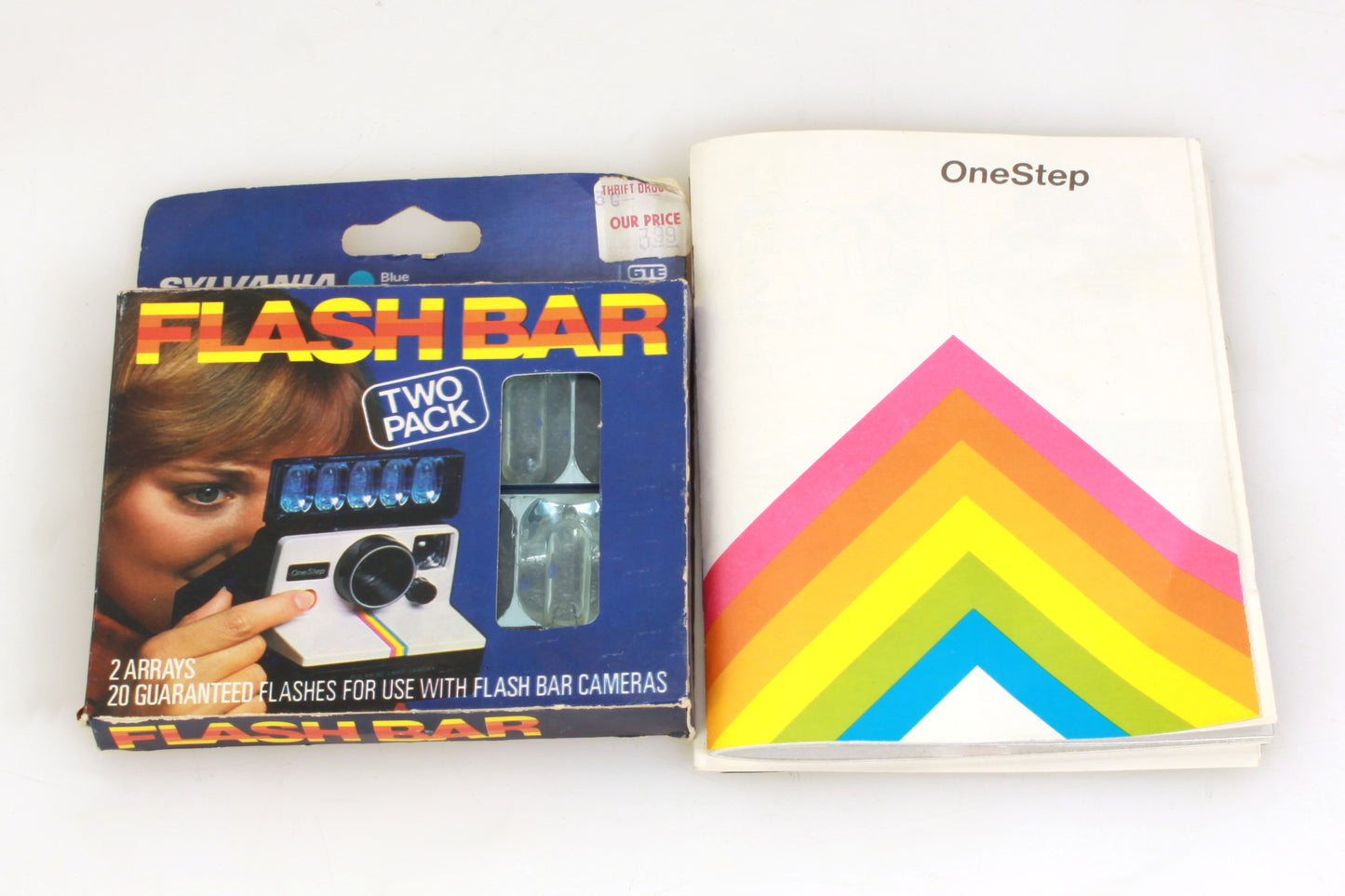 Polaroid One Step SX70 Rainbow Camera in Box W/ Flashbar & Manual