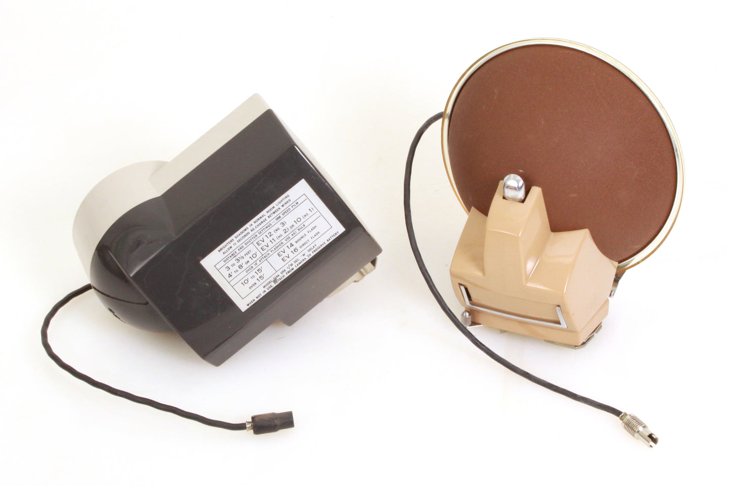 Polaroid Leather Case W/ Two Art Deco Flashes