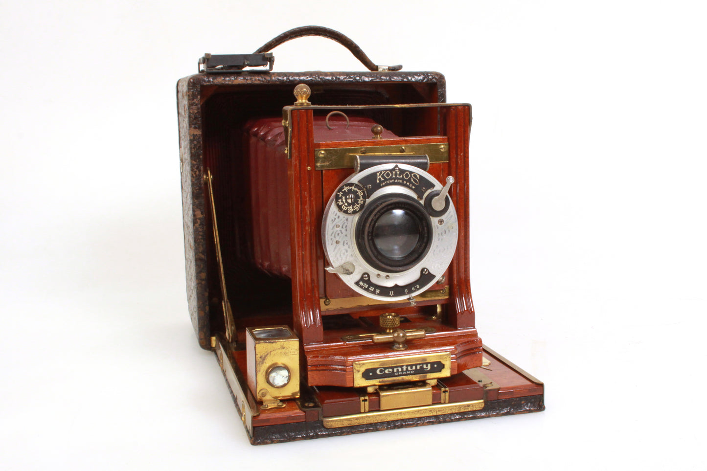 Rare Antique 1900 4x5 Century Wood Brass Folding Plate Camera W 6.8 Lens