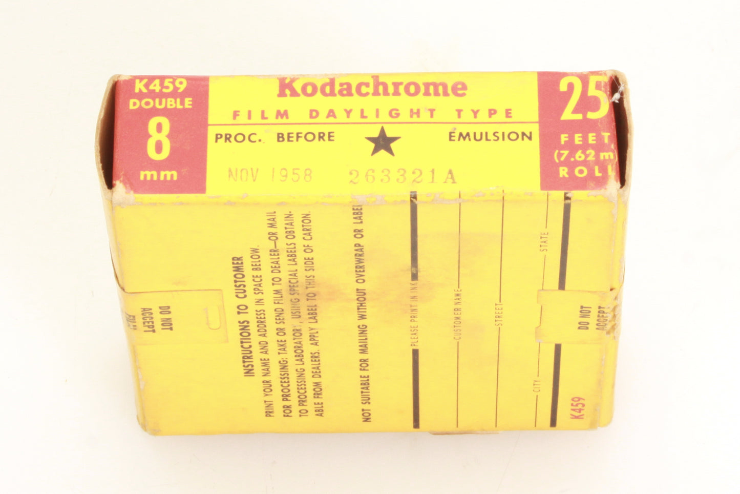 Kodak Kodachrome Reg 8 Movie Film Unused 1958 in Box