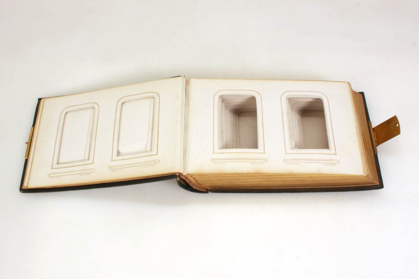 Vintage Photo Album 1860s CDV W/ Gilt Edging