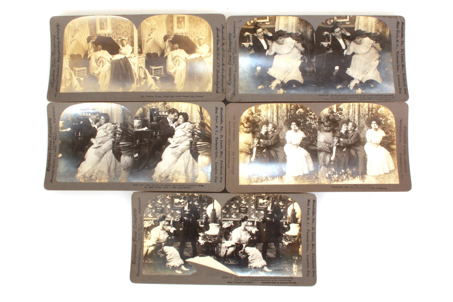 Stereoview Cards - Couples - Lot of 5