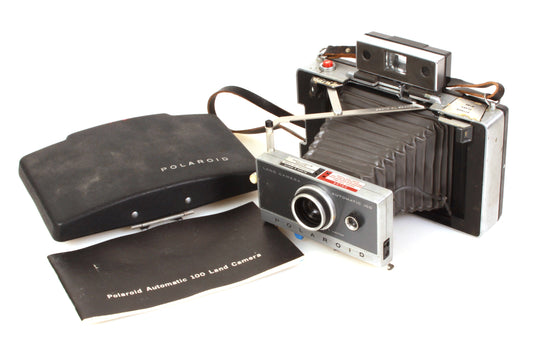 Polaroid Automatic 100 Land Camera w/ Strap & Manual