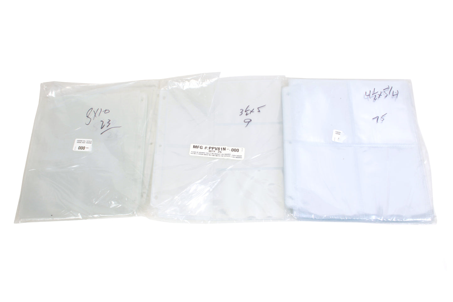 Photograph Pages for 3 Ring Binder 8x10 (23) 3 1/2x5 (9) 4 1/4x5 1/4 (75)