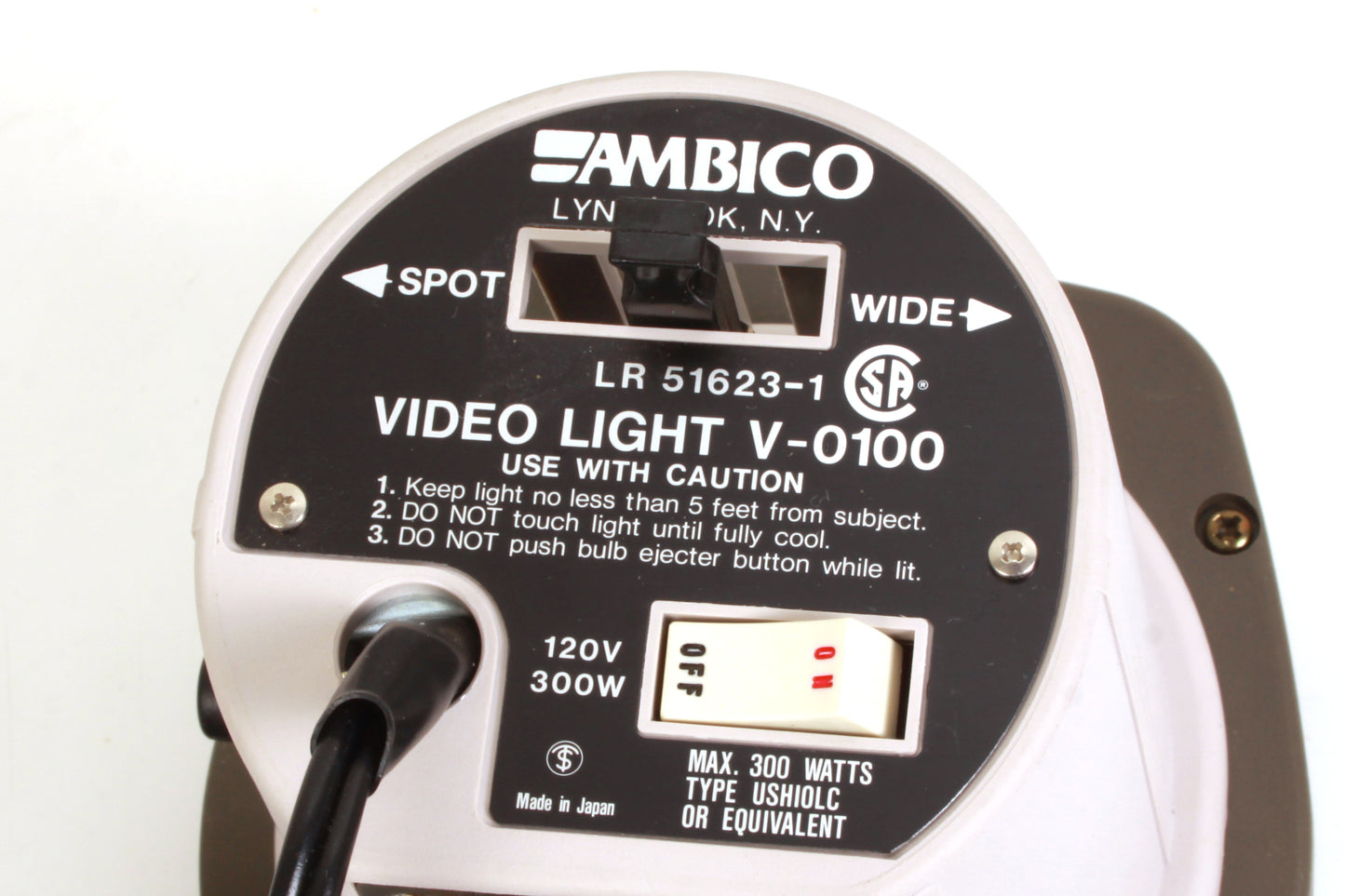 Ambico Video Light V-0100 300W w/ Spot & Wide Angle