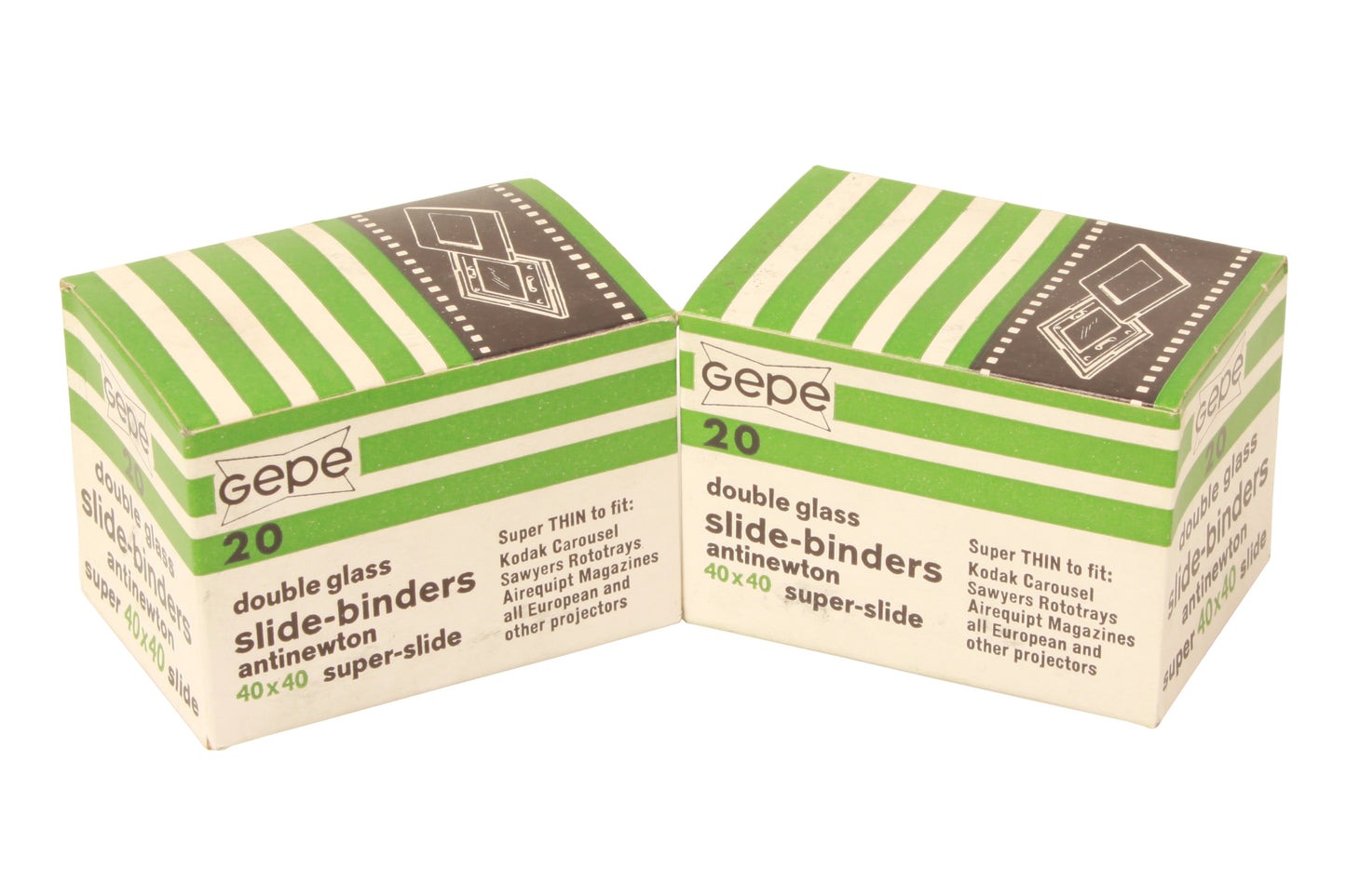 Gepe Glass Slide Mounts 20 Count Boxes for 12 Slides - Set of 2