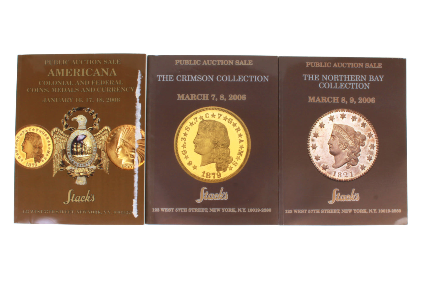 Stacks Auction Catalog: U.S. Coins, Medals and Paper Money Colonial - Set of 3
