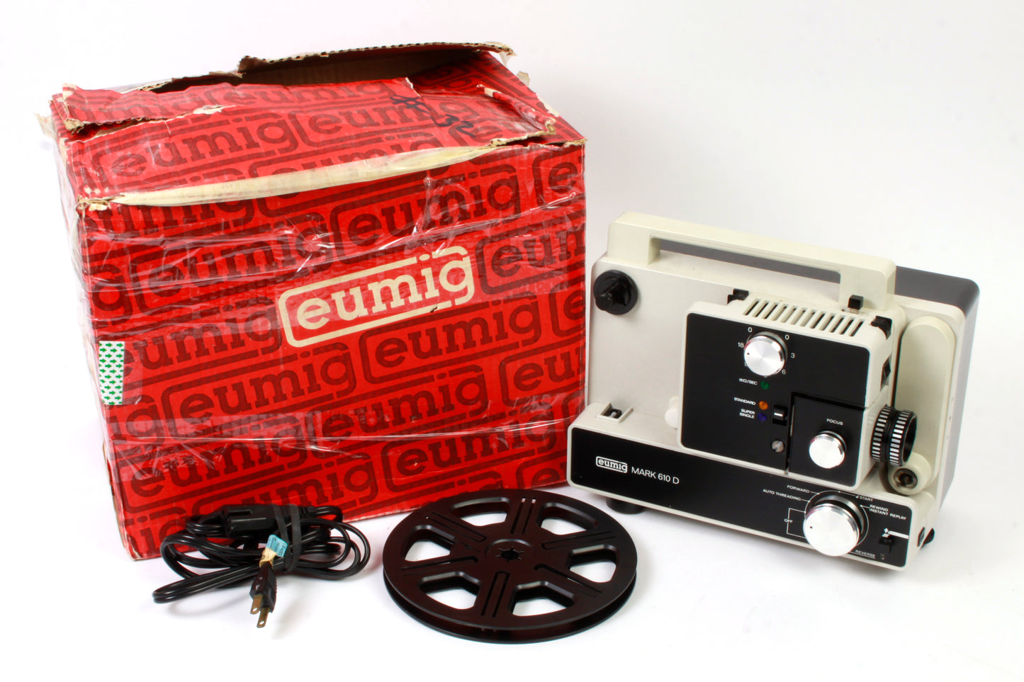 Eumig Mark 610D Film Movie Motion Picture Projector Dual 8 w/ Reel in Box