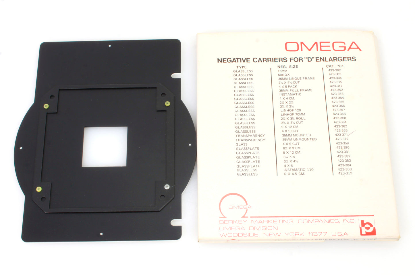 Omega D Series Negative Carrier for 35mm Mounted Slide No 423-371 2x2 Mounts
