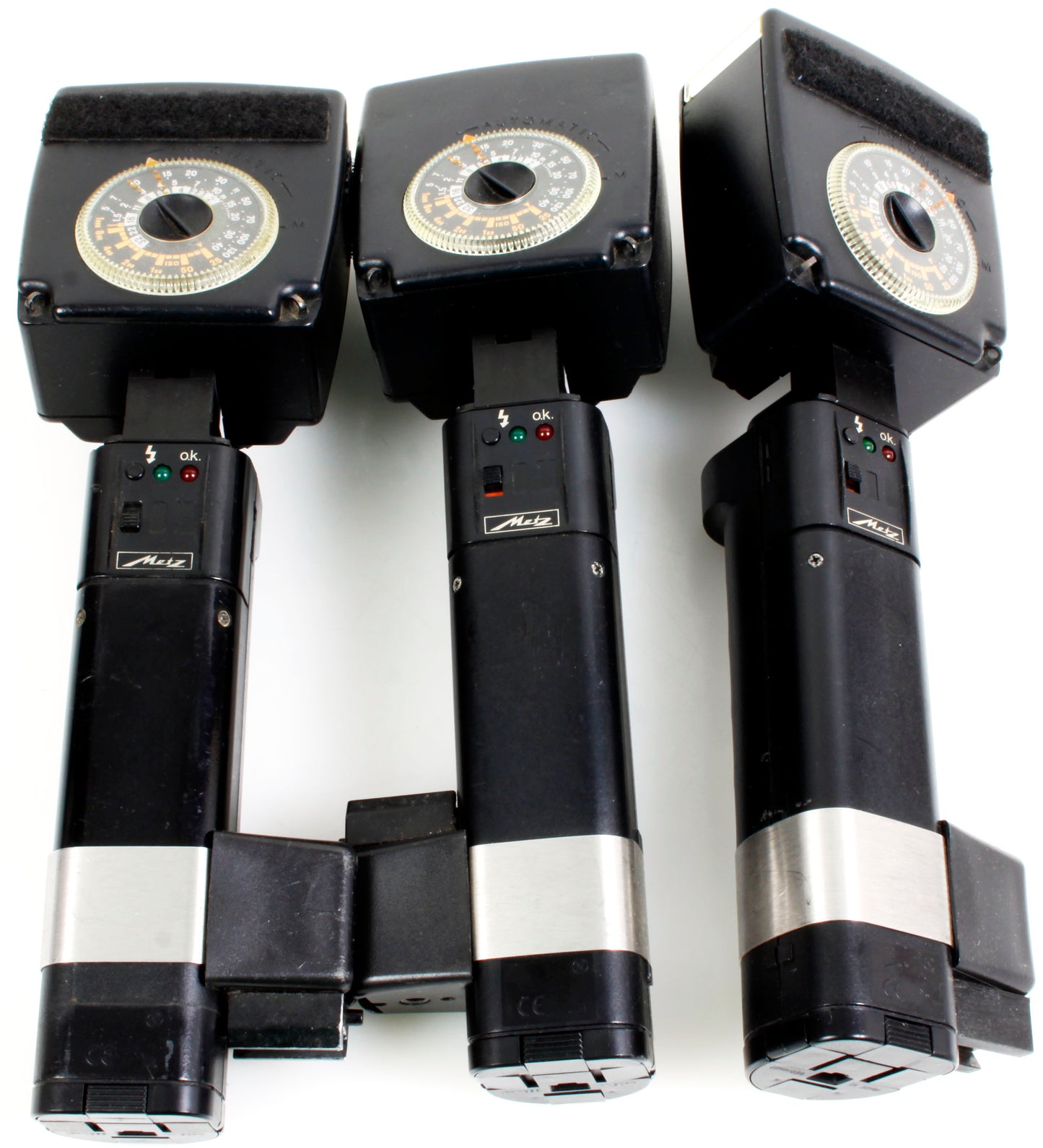 Metz 45 CL1 Handle Mounted Flashes Untested Lot of 3