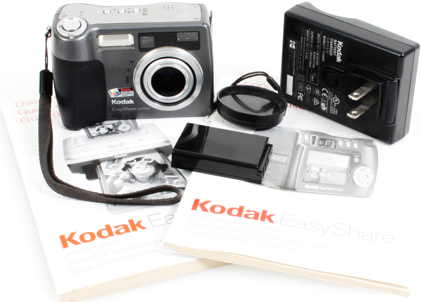Kodak EasyShare DX7630 6.1MP Digital Camera w/ 2 Batts, Charger, Book TESTED