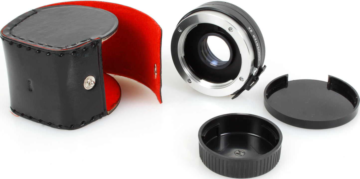 Minolta MD Film Camera 2 Times Lens Doubler w/ Case & Caps