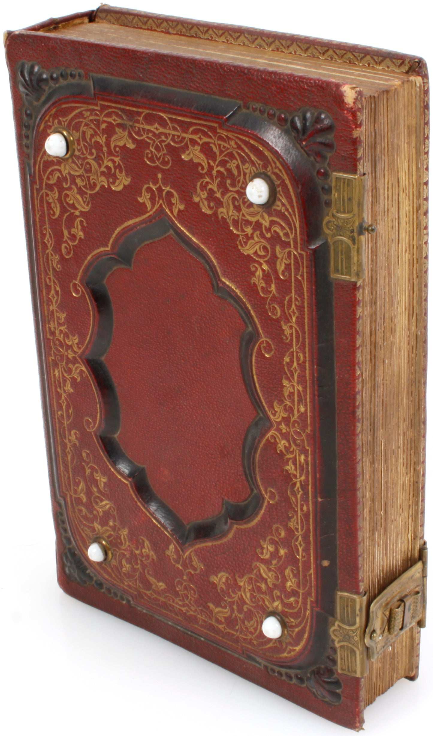 Vintage CDV Album 1860s Large Red
