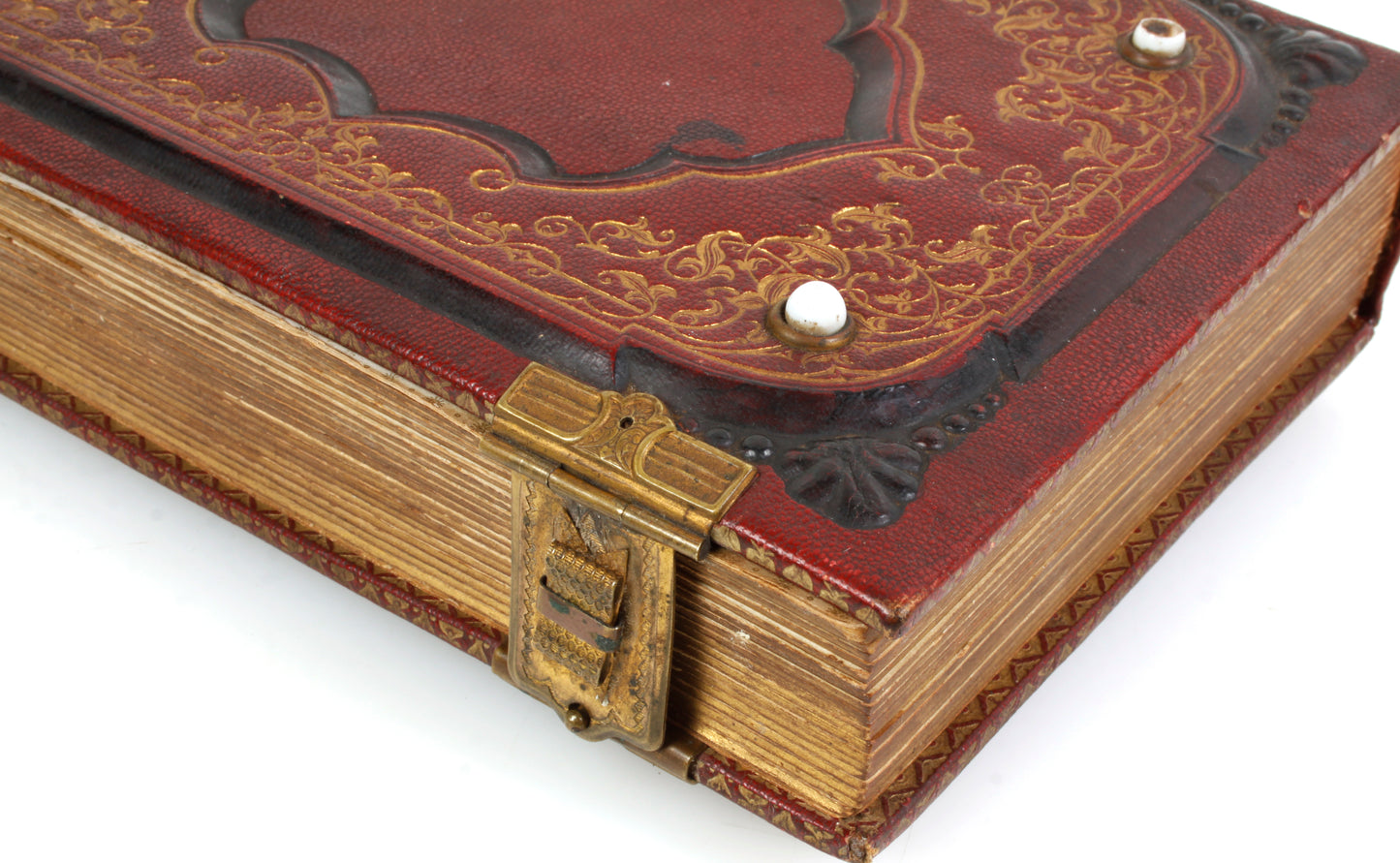 Vintage CDV Album 1860s Large Red