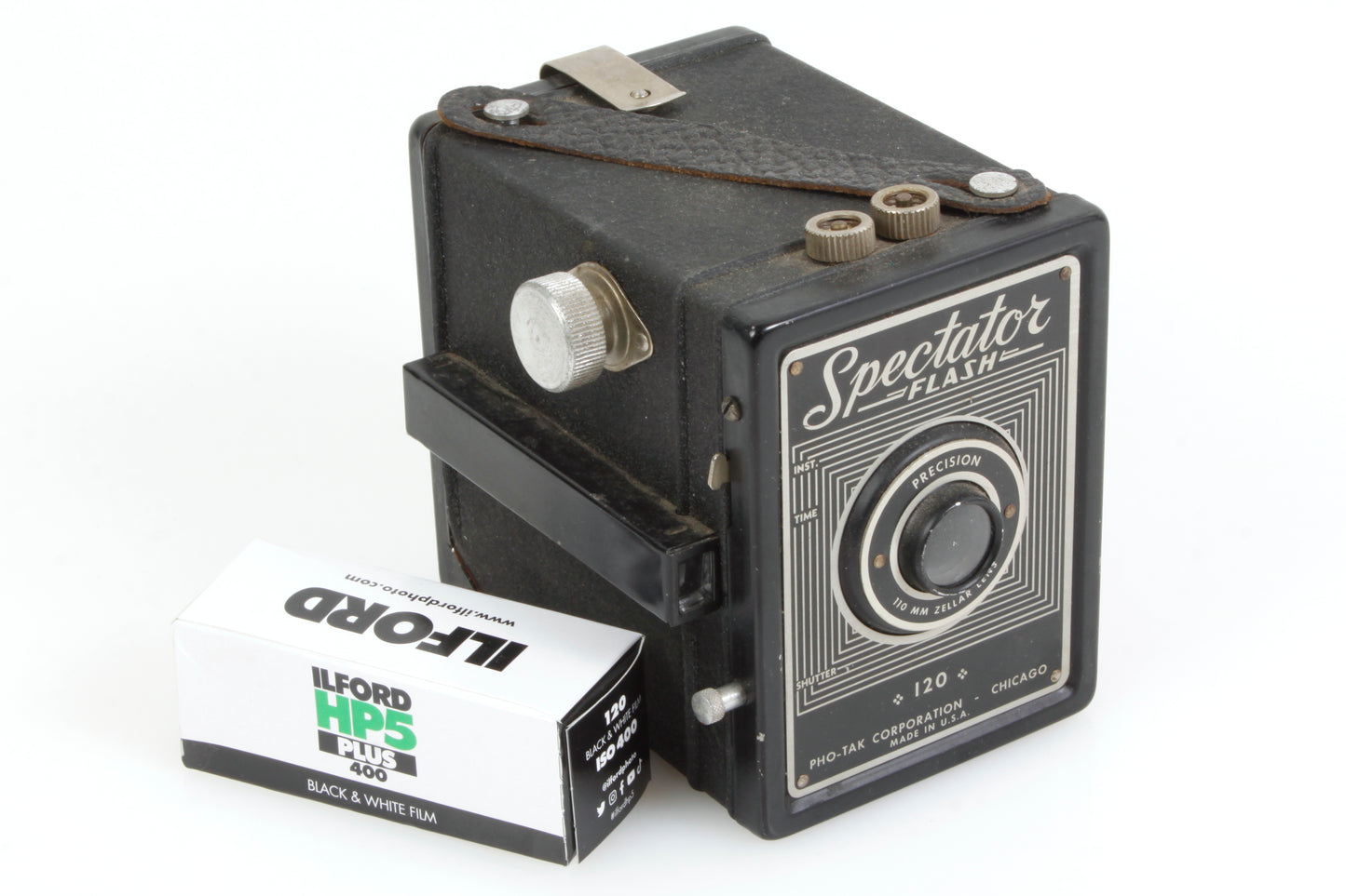 Pho-Tak Spectator Art Deco Medium Format Camera w Film