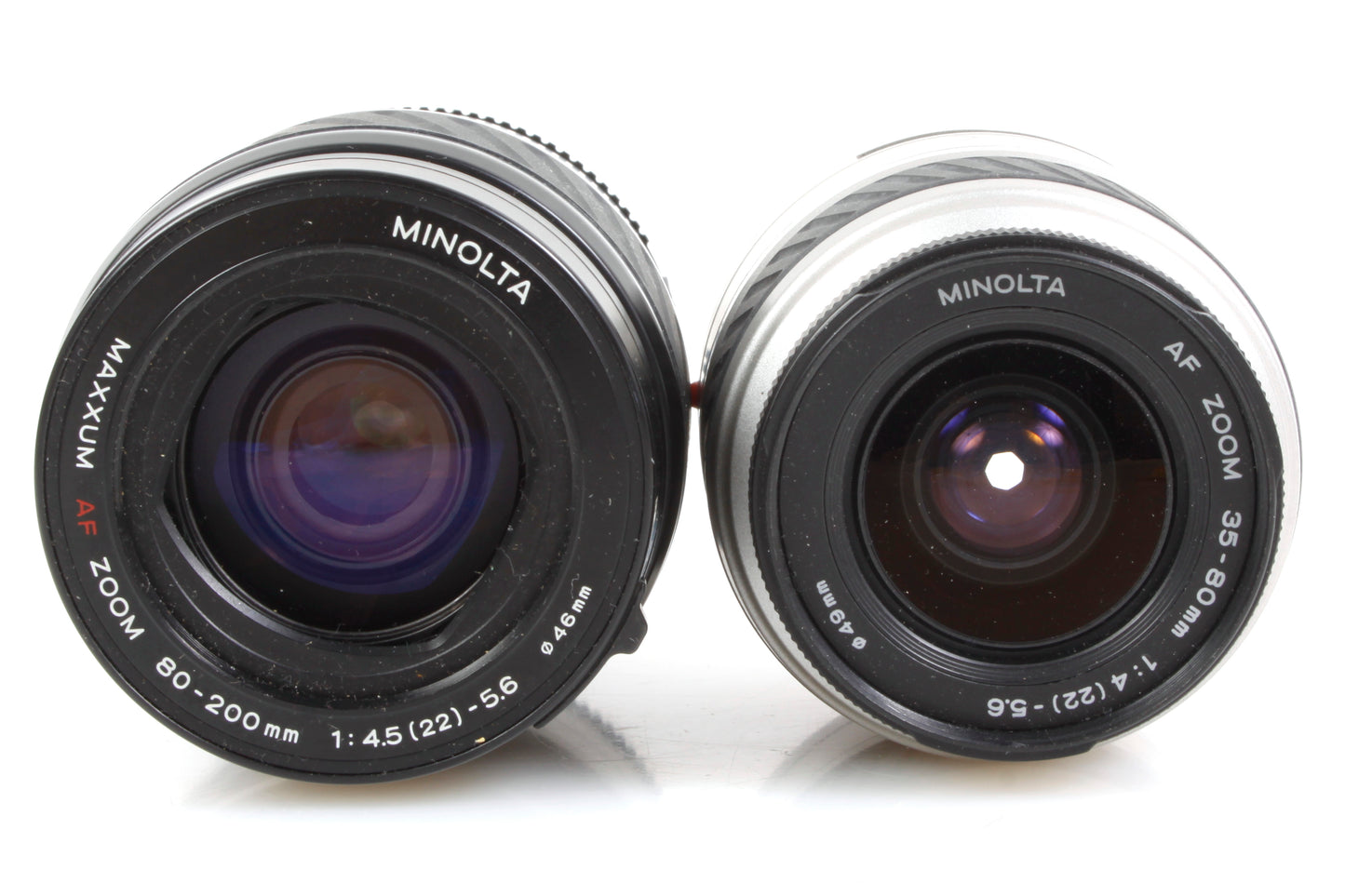 Minolta Film Camera w Wide Angle & Telephoto Lenses