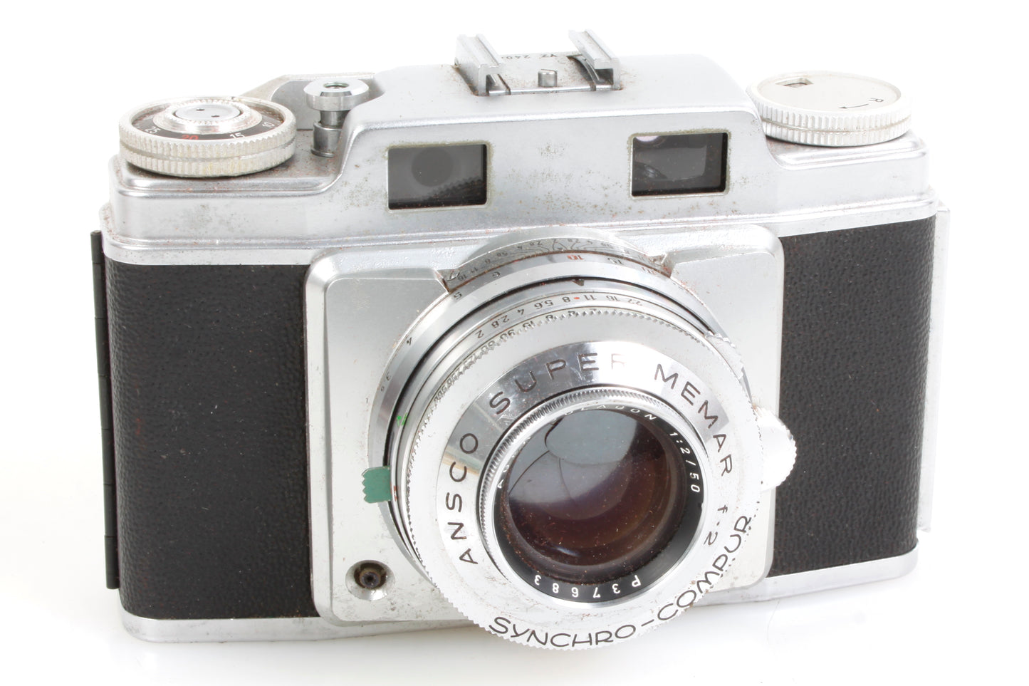 Ansco Super Memar Rangefinder Camera Prontor SVS Agfa f/2.8 50mm w Case & Film