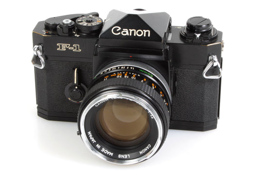Canon Original F-1 w/ 50mm F1.4 Lens, Meter/Shutter Works, w/ Film