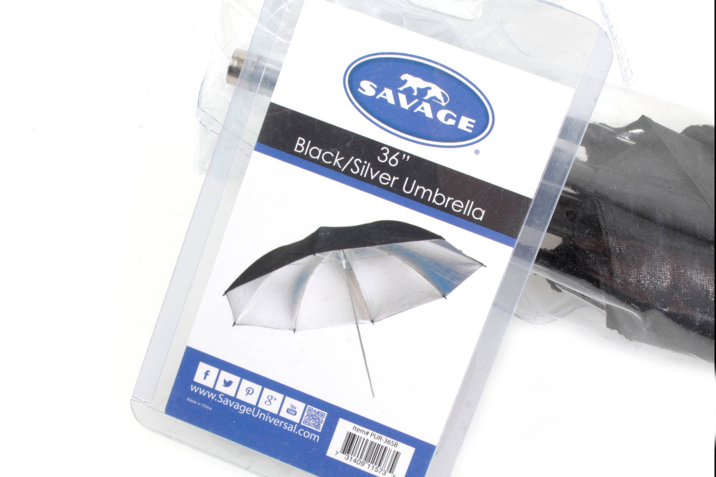Savage 36 Black/Silver Photo Umbrella