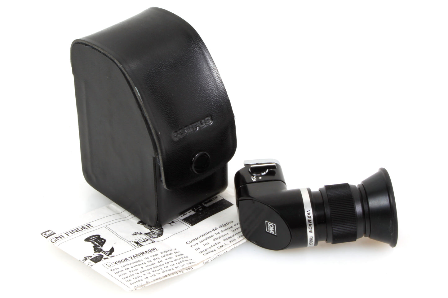 Olympus Varimagni 1.2x 2.5x Angle Finder for Olympus OM-System w Manual & Case