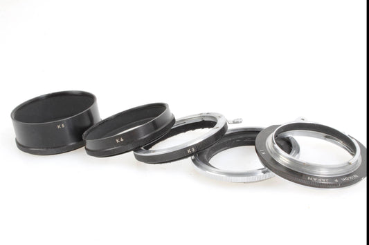 Nikon F Nikkor K1-5 Extension Ring Adapters w/ Case