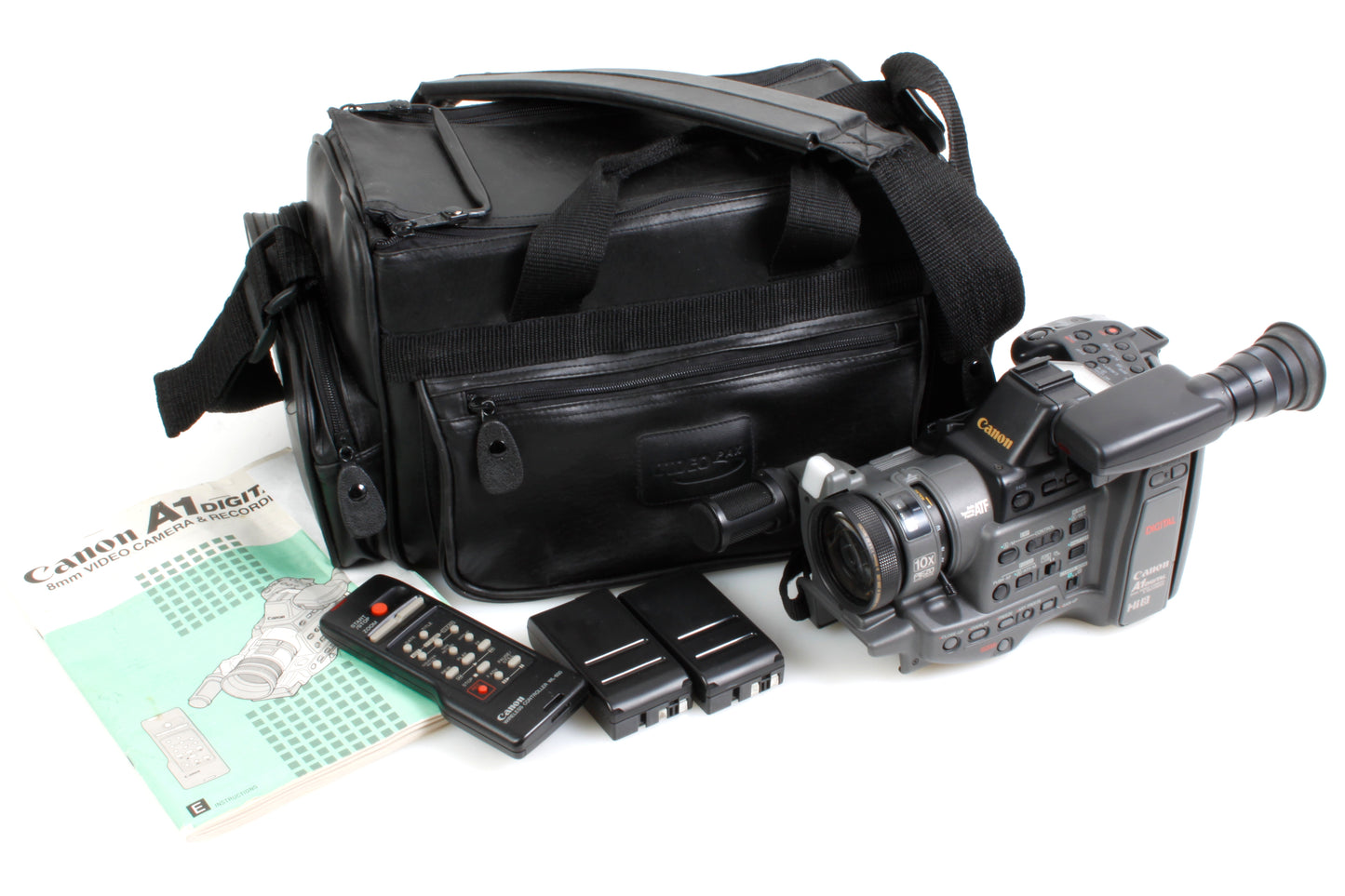 Canon A1 Digital 8mm Video Camera Camcorder Hi8 Canovision PARTS ONLY w Case/Manual/Batteries/Remote
