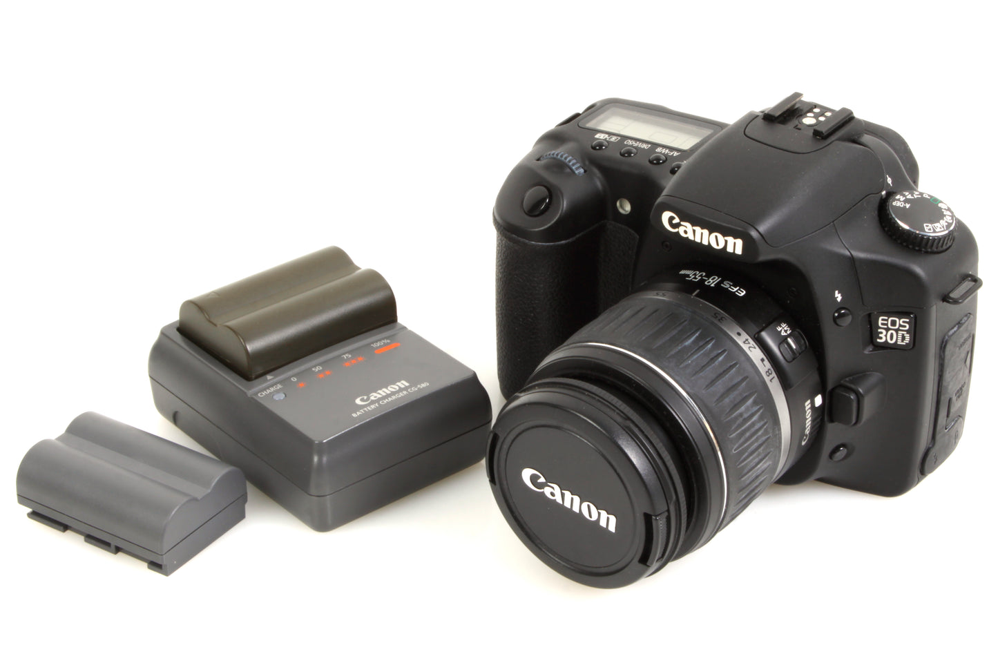 Canon 30D with 18-55mm Zoom Lens & 2 Batteries, Charger