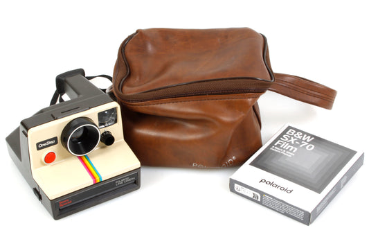 Polaroid SX70 Camera w/ Case + B&W Film
