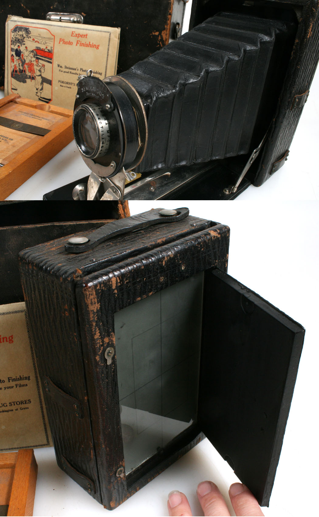 POCKET SENECA NO.30 4x5 GLASS PLATE CAMERA W/ CASE