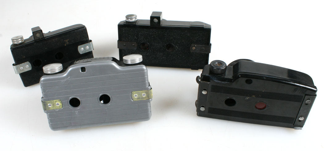 ART DECO BAKELITE CINEX CAMERA, LOT OF 4