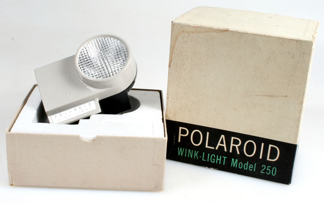 VINTAGE POLAROID WINK LIGHT MODEL 250 WITHOUT CORD IN ORIG. BOX, VINTAGE