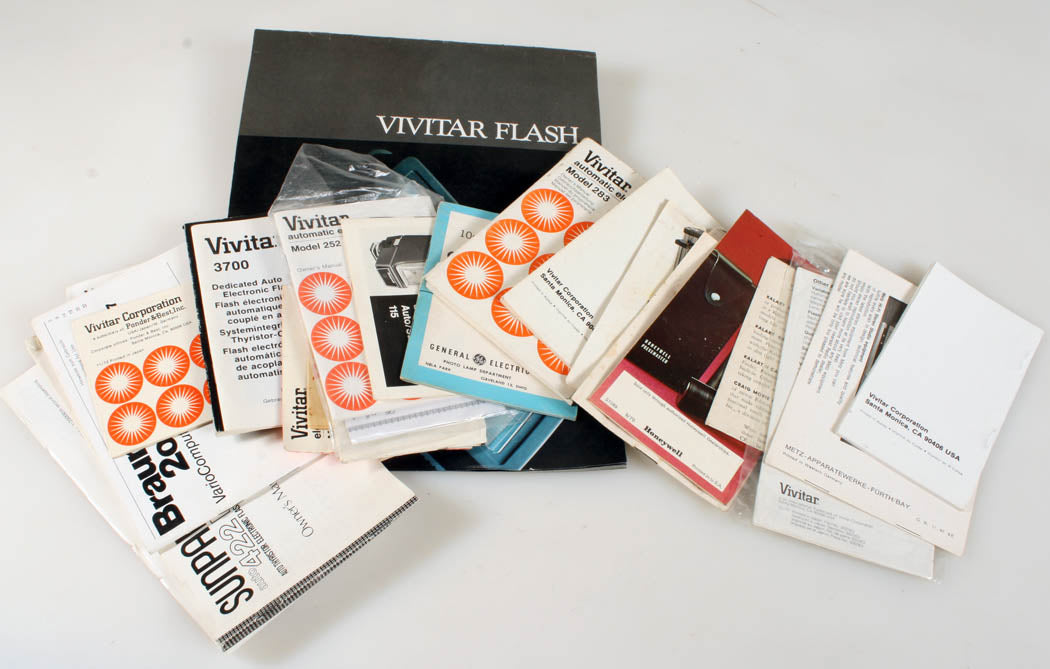 PHOTOGRAPHIC FLASH LITERATURE AND MANUALS COLLECTION OF 24
