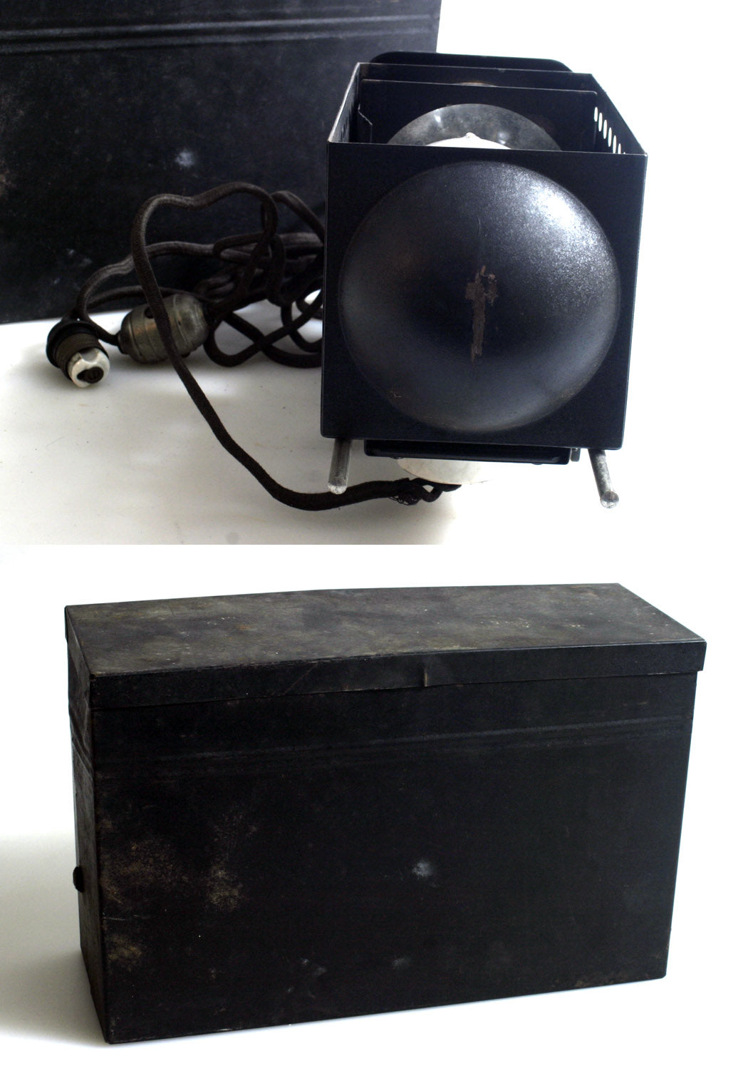 ANTIQUE EARLY SPENCER LENS CO. DELINEASCOPE SLIDE PROJECTOR MODEL O-J IN CASE