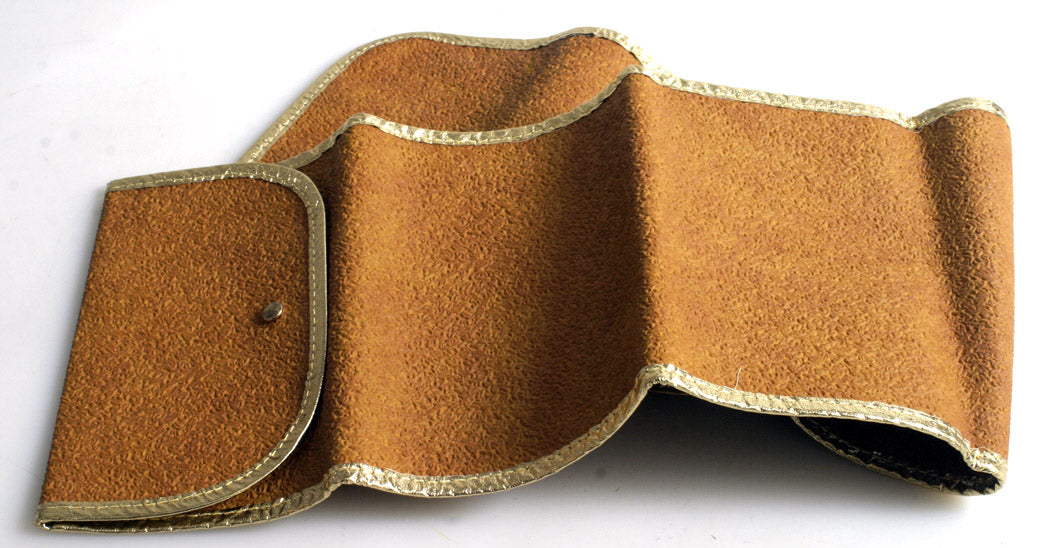 MOVIE SCREEN CASE BROWN/GOLD 1960S 8x38 INCHES