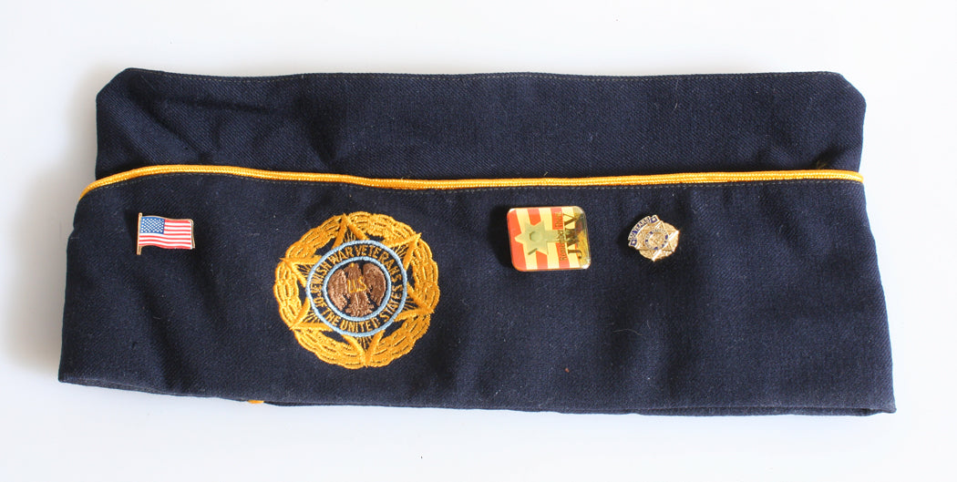 JEWISH WAR VETERANS OF THE UNITED STATES DRESS HAT LIFE MEMBER WITH PINS