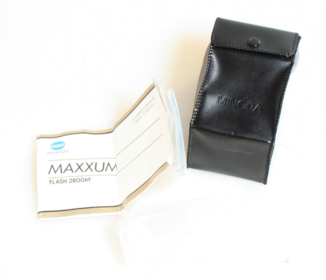 MINOLTA CASE FOR MINOLTA MAXXUM FLASH 2800AF WITH MANUAL AND DIFFUSER
