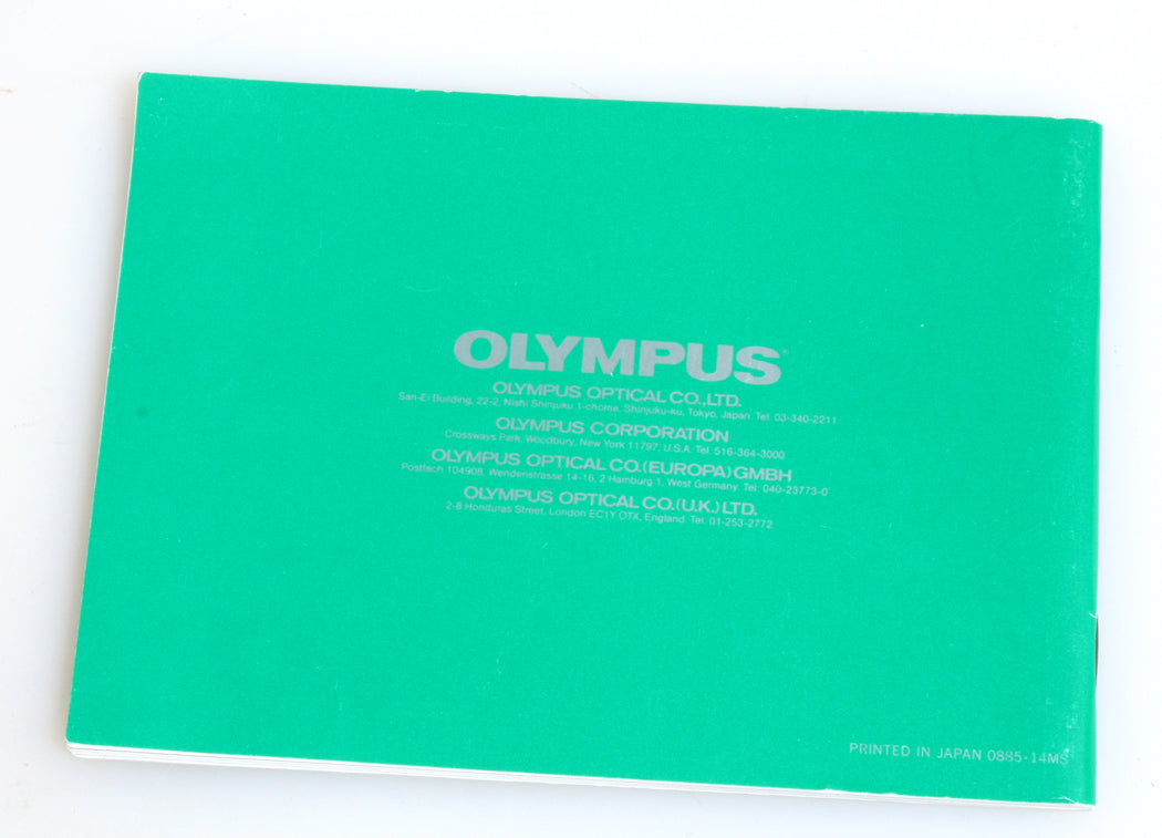 EF OLYMPUS OM PC INSTRUCTIONS MANUAL