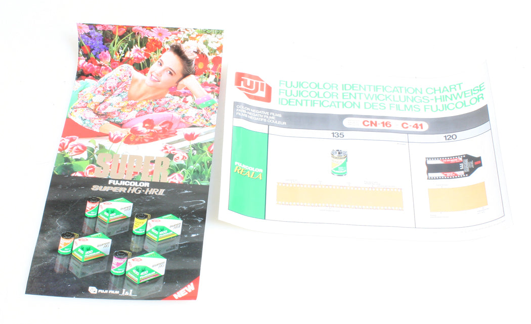 FUJI C41 FILM IDENTIFICATION CHART SUPER FUJI COLOR CHART SET OF 2