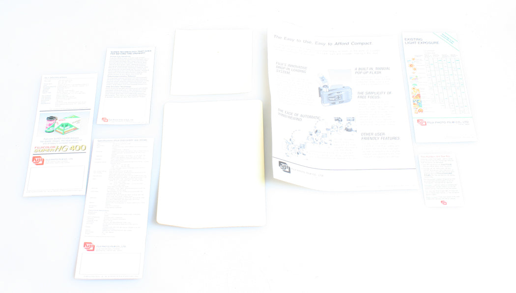 FUJI FILM LITERATURE AND STICKER LOT OF 8