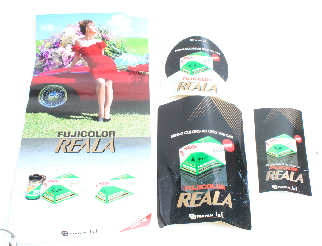 FUJI REALA FILM LITERATURE STICKERS LOT OF 4