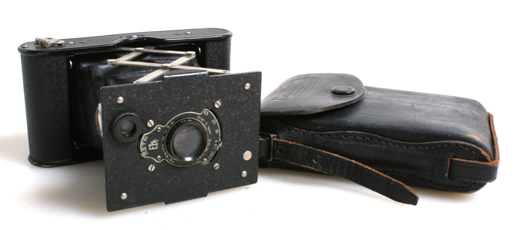 Vintage Eastmen Camera in Leather Case//Bellows Camera//West Pocket Camera