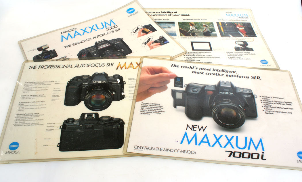 Minolta Counter Matts, Set of 4//Camera Advertisement