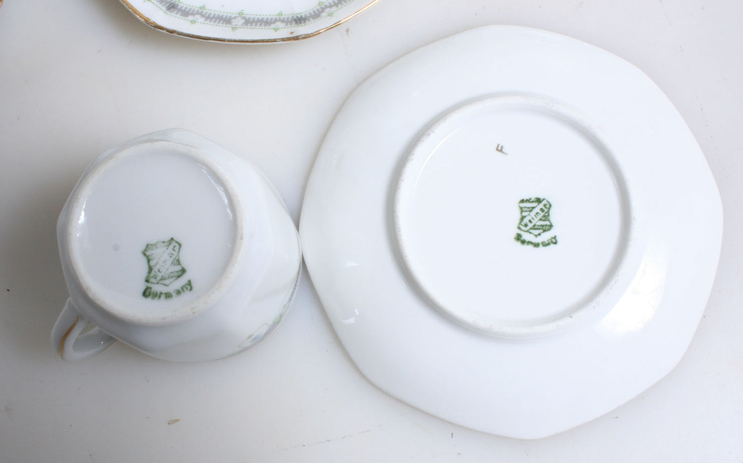 Weimer Germany Tea Set, 12 Cups//Cup Saucer//Porcelain//Collectible