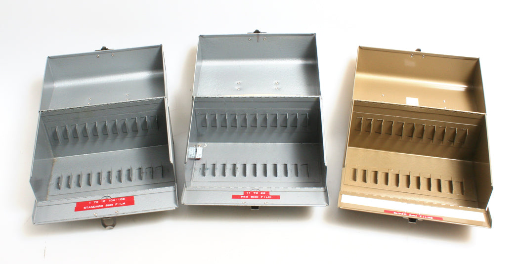 MOVIE FILM STORAGE BOXES METAL SET OF 3