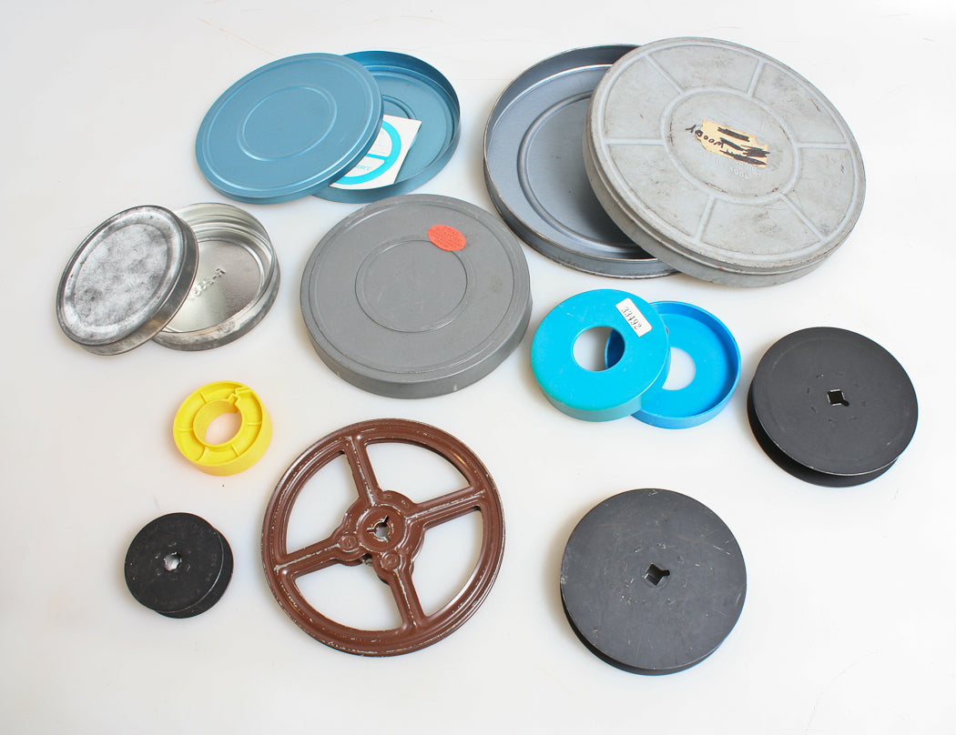 MOVIE CAN & REELS, ASSORTED PIECES