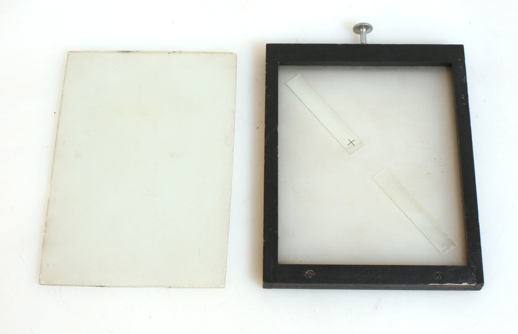 GROUND GLASS TRAY 4 3/4 X 6 AND GROUND GLASS 4 3/8 X 6 1/8 SET OF 2